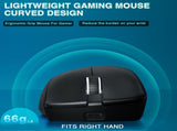 SOLAKAKA SM805 Tri-Mode Lightweight Wireless Gaming Mouse, 24000 DPI with Two Side Buttonsblack V1300-SM805-BLACK