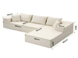 Artiss Modular Sectional Sofa 4-Seater L-Shaped Boneless Sofa Bed Chaise Lounge SB-C-CHEN-L-WH-AB