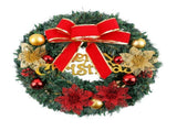Xmas Wreath for Front Door Plastic Xmas Pine Wreath Decoration with Balls Ornament for Fireplace V1294-YM0901-3115240094612
