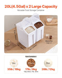 VEVOR 4.5Gal/20Lx2 Large Ingredient Storage Container Airtight Kitchen Flour Bin V952-ZMXMX2G40LBTN0ZRXV0