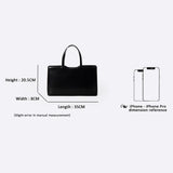 Black Large Capacity Tote Bag - Minimalist PU Leather Handbag for Daily Commute V888-ELOSUNG23240