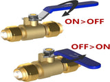 Brass Garden Hose Splitter 1/2 Inch Push-Fit Full Port Ball Valve V1258-DP02-C-187