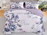 Floral Comforter Set, King Size, Purple Floral 3-Piece Bedding, Soft Microfiber for All Seasons V745-MAB010806AJ3