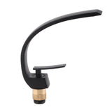 G1/2 Curve Design Undercounter Basin Water Faucet Single Hole Basin Cold and Hot Mixer TapBlack V1294-YM0901-3112200145611