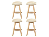 Artiss 4x Bar Stools Padded Leather Wooden Beige BENT-C-9004H-BGX4