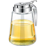 Elegant Glass Syrup Dispenser Jar with No-Drip Pump, for Honey and Maple, 10oz V1370-AZ4-15920