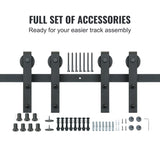 2440 mm Sliding Barn Door Hardware Closet Track Kit for Double Doors J Hanger V952-GCYMWJTJHS8FLSQZJV0