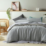 Vintage Design Homewares 100% Linen Dove Grey Quilt Cover Set Super King V442-HIN-QUILTCS-LINEN-DOVEGREY-SK