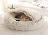 Cozy Cocoon Pet Bed - Plush Winter Nook for Dogs & Cats, Easy to Clean, Removable Washable Non Slip V1366-AZ2-W-11547
