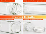 CARLA HOME 24 Glass Spice Jars with Lids, Shaker Tops, 180 Spice Labels, White Pen & Funnel for LSB-36271