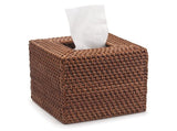 Rattan Tissue Box Cover Natural Woven Facial Napkin Holder Square Open bottom allows V1370-AZ4-04044