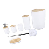 6PCS Bathroom Accessories Set PP Trash Can Soap Dispenser Soap Dish Toothbrush Holder Cup Toilet V1294-YM0901-3112240060811