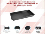 641 x 336 x 101mm Shower Niche Single Shelf Organizer No Tile Needed in Black V63-900711