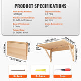 Wall Mounted Folding Table, Wall Mounted Drop Leaf Tables, Solid Wood Floating Desk for Dining, V952-FDBGZSMDB000O92SXV0