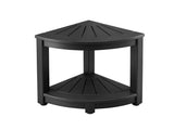 Gardeon Outdoor Coffee Side Table HDPE Desk Corner Shower Stool Bench Seat with Storage Shelf Black FF-BEACH-DESK-HECOR-BK