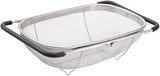 Over Sink Expandable Stainless Steel Colander, Fine Mesh Strainer Basket with Rubber Grip Handles V1189-LC-AMZ-00076