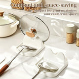 Ceramic Spoon Rest and Pot Lid Holder for Countertop, Heavy Duty Ceramic Spoon Holder for Stove Top, V1107-122-18323