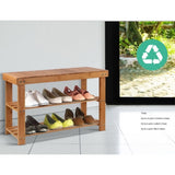 Artiss Shoe Rack Shoe Bench 10 Pairs Bamboo BAM-B-SR14-NT