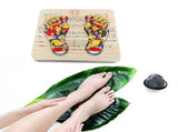 Wooden Foot Massage Board Acupoint Foot Massager Reflexology Chart V1294-YM0717-10163590