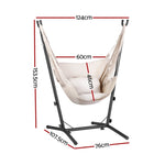 Gardeon Hammock Chair Outdoor Camping Hanging with Stand Cream HM-CHAIR-PILLOW-CREAM-H