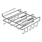 Coffee Mug Holder Under Cabinet, 10 Hooks Cup Organizer - No Drill Stainless Steel Kitchen Rack for V1370-AZ4-16649