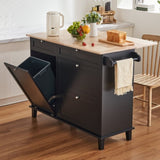VEVOR Kitchen Island Cart Storage Cabinet Serving with Drawer & Trash Cabinet V952-QFBGDKCFDHS4I07P2V0