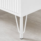 Lisa Wavy Fluted Bedside Table in White V369-601075-WHITE