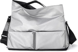 Silver Large Capacity Waterproof Tote Bag - Convertible Crossbody Messenger for Gym, Travel & Work V888-ELOSUNG38250