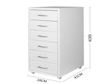 Levede 6 Drawer Office Cabinet Drawers White HO0403-WH