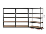 Giantz 3x1.8M Garage Shelving Warehouse Rack Pallet Racking Storage Shelve Black WR-E-9X18-BKX3