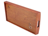 Light Rectangular Solid Wood Cherry Blossom Tea Tray Coffee Fruit Food Serving Plate Home V1294-YM0727-JY15335