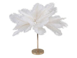 Feather Table Lamp Touch Switch USB Ostrich Feather Lamp 3 Color Dimming Desk Lamp with Gold Metal V1294-YM0718-3119220110911