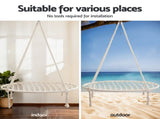 Gardeon Hammock Hanging Chair with Steel Stand HM-CHAIR-NEST-CREAM-A