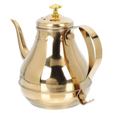 1Pcs Golden Round Stainless Steel Tea Kettle with Infuser for Home Use Daily Brewing 1.2L V1369-AZ3-W-15696