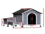 i.Pet Dog Kennel House Large Wooden Outdoor Pet Kennels Indoor Puppy Cabin PET-GT-DH990-GR-AB