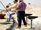 Portable Folding Stool 3 Gear Adjustable Height Triangle Seat with 330lbs Capacity - Heavy-Duty V1107-CS-QFLCCE37