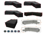 12 Sizes L-Shape All-Weather Cover Waterproof Rattan Corner Furniture Protector Garden Patio Outdoor V1188-ONE60-00425-1