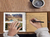 Photo Album 4x6 200 Photos, Genuine Leather Photo Albums with Writing Space with 30 Writing Paper, V1258-DP02-C-1196