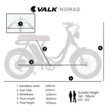 VALK Nomad Electric Fat Tyre Bike, 350W, 32km/hr, Throttle ebike, Disc Brakes, Step-Through Alloy, V219-BIKSRFVAS4KA