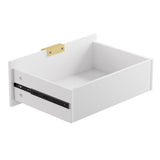 Levede Bedside Table with 2 Drawers White Metal Legs CH1135
