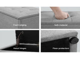Artiss Storage Ottoman Blanket Box 140cm Linen Grey OTM-L140-GY-AB