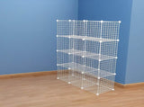 12 Cube Wire Grid Organiser Bookcase Storage Cabinet Wardrobe Closet White V63-827871