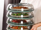 Dish Cover PET Heat Insulation Storage Transparent Dustproof for Home Picnic Cooking Green V1294-YM0717-3111220217211