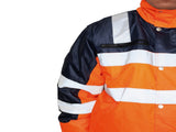 3-in-1 Hi Vis Quilted Safety Bomber Jacket Waterproof Reflective Workwear - Orange/Navy - L V563-WB-HIVISJKT-ORG-L