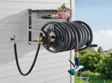 Wall Mounted Garden Hose Reel 125ft 5/8 in Metal Hose Reel with Basket V952-GQSSGJP125FTTLQ5I002V0