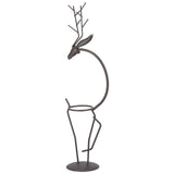 Deer Shape Wrought Iron Plant Stand Transparent Glass Hydroponic Plant Vase for Living RoomType A V1294-YM0710-3111210273511