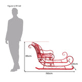 Christabelle Christmas Sleigh with Red Finish- Metal 150cm 112_JHC204R