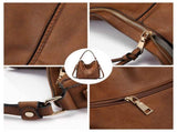 Brown Fashion Large Capacity Handbag - European & American Casual Crossbody Bag, Solid Color Zipper V888-ELOSUNG38380