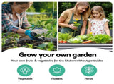 x2 Green Fingers Raised Garden Bed Kit Planter Oval Galvanised Steel 240cmX80cmX56cm GARDEN-OVAL-AG-2408056X2