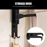 Swivel towel rack wall mounted bathroom towel holder rotating rack space saving 4 arms black V1188-ONE60-02125-1